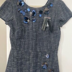 Banana Republic Navy Blue Textured Top